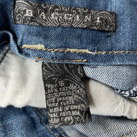 Baccini Women's Denim Button Fly Mini Skirt Coquette Cute Goth Y2k Vintage 16 - Picture 4 of 4